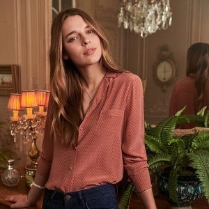 Sezane Florence silk blouse top
